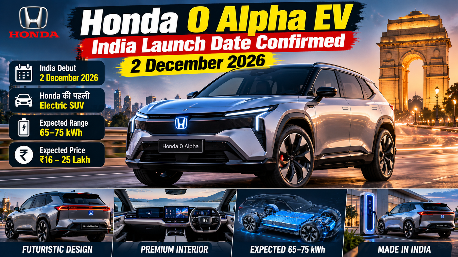 Honda 0 Alpha EV India Launch Date 2 December 2026
