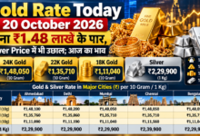 Gold Rate Today 20 October 2026 24K 22K 18K 1 gram 10 gram 100 gram 1 kg silver price Ahmedabad Delhi Mumbai Chennai Bengaluru