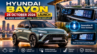 Hyundai Bayon launch date 26 October 2026 AI voice assistant dual 12.3 inch displays