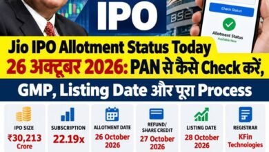 Jio IPO Allotment Status Today 26 October 2026 PAN से Check करें