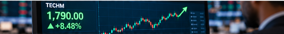 Tech Mahindra share price performance showing 8.48 percent rise